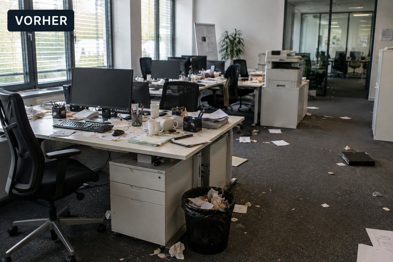 Büroreinigung davor