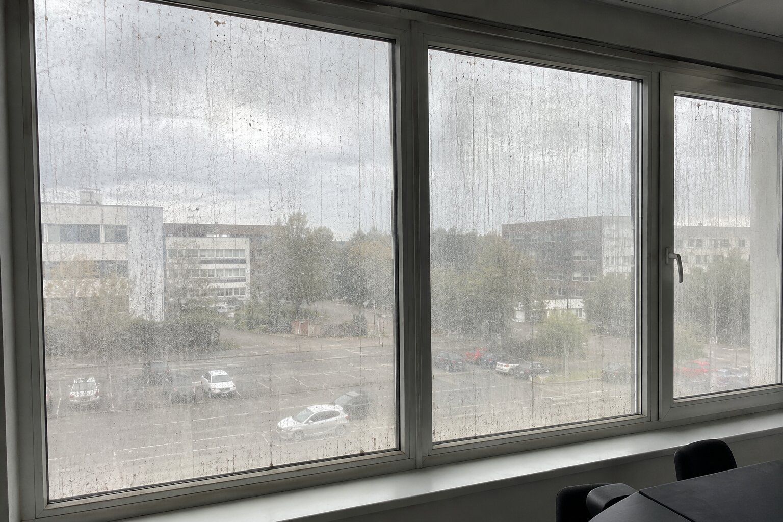 Fensterreinigung davor